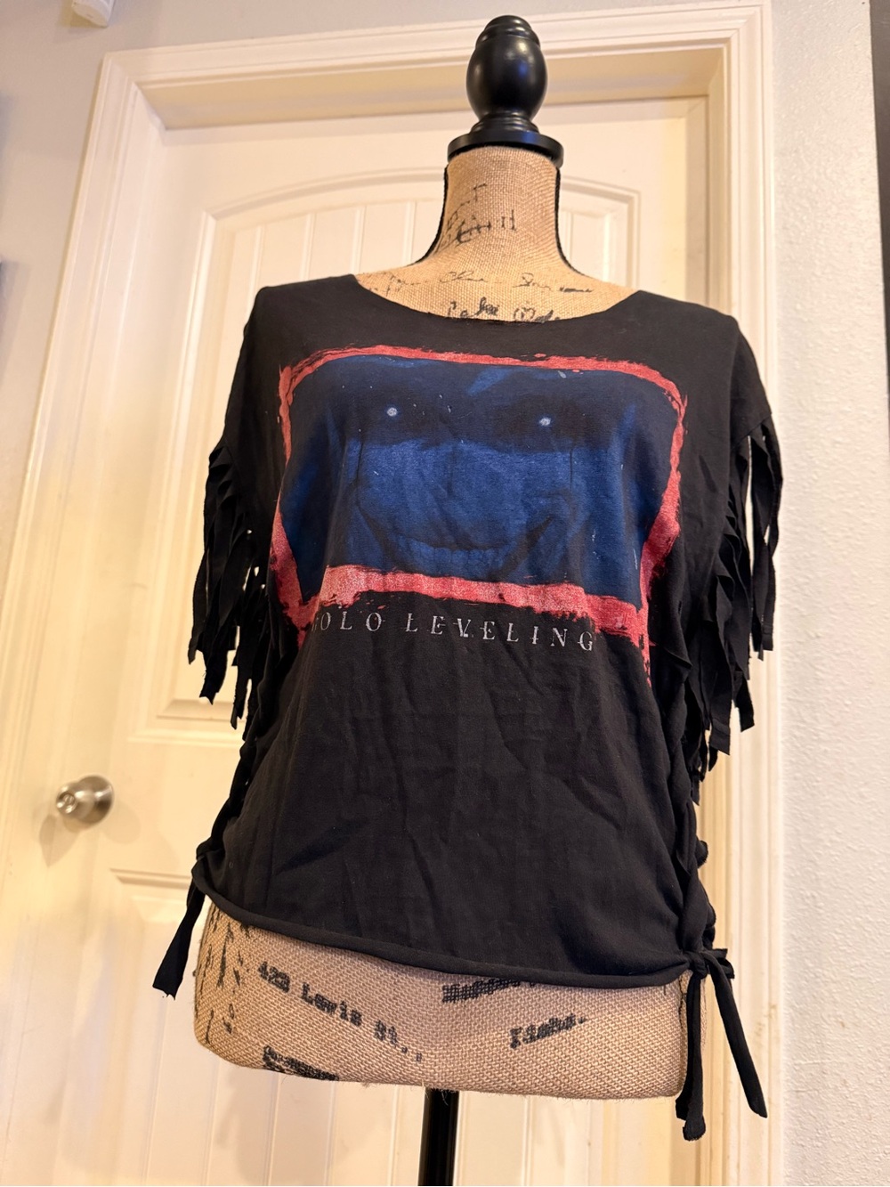 Solo Leveling Upcycled Fringe Tee β Medium